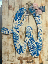 Load image into Gallery viewer, Chinoiserie painted capital letter door hanger, 22”