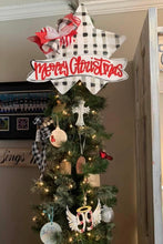 Load image into Gallery viewer, Personalized, Buffalo plaid, Christmas tree topper
