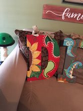 Load image into Gallery viewer, Red sunflower single letter door hanger