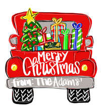 Load image into Gallery viewer, Truck with Christmas gifts door hanger