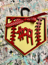 Load image into Gallery viewer, Baseball or softball home plate bag tag