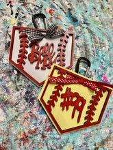Load image into Gallery viewer, Baseball or softball home plate bag tag