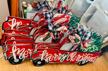 Load image into Gallery viewer, Red Christmas truck with tree “Merry Christmas”