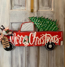 Load image into Gallery viewer, Red Christmas truck with tree “Merry Christmas”
