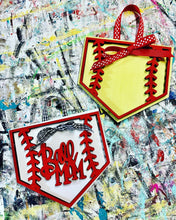 Load image into Gallery viewer, Baseball or softball home plate bag tag