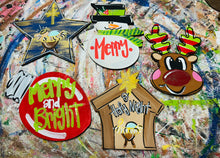 Load image into Gallery viewer, Variety Christmas ornaments, hand painted, 5”
