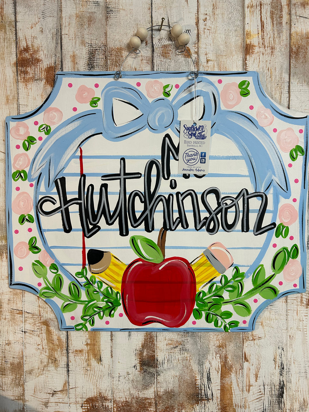 Preppy, Darling, coquette, teacher door hanger