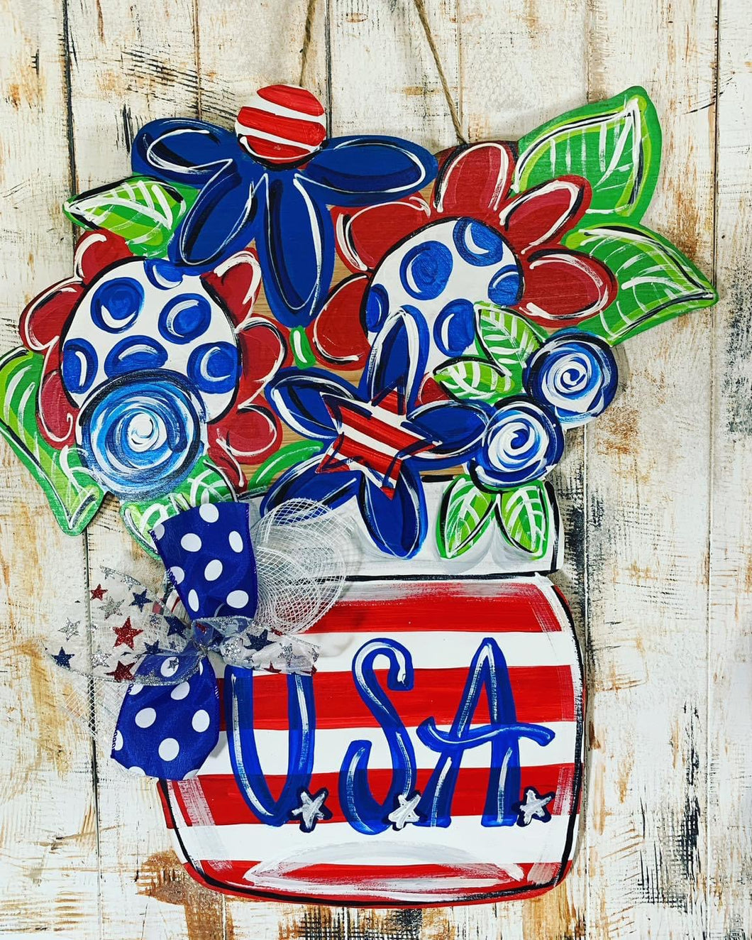 Patriotic flower pot USA