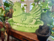 Load image into Gallery viewer, Hen on a nest door hanger, farmhouse, vintage, Jadeite
