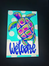 Load image into Gallery viewer, Welcome Sea Turtle garden flag
