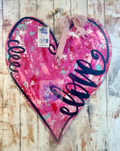 Load image into Gallery viewer, Abstract Love heart door hanger with texture 22”
