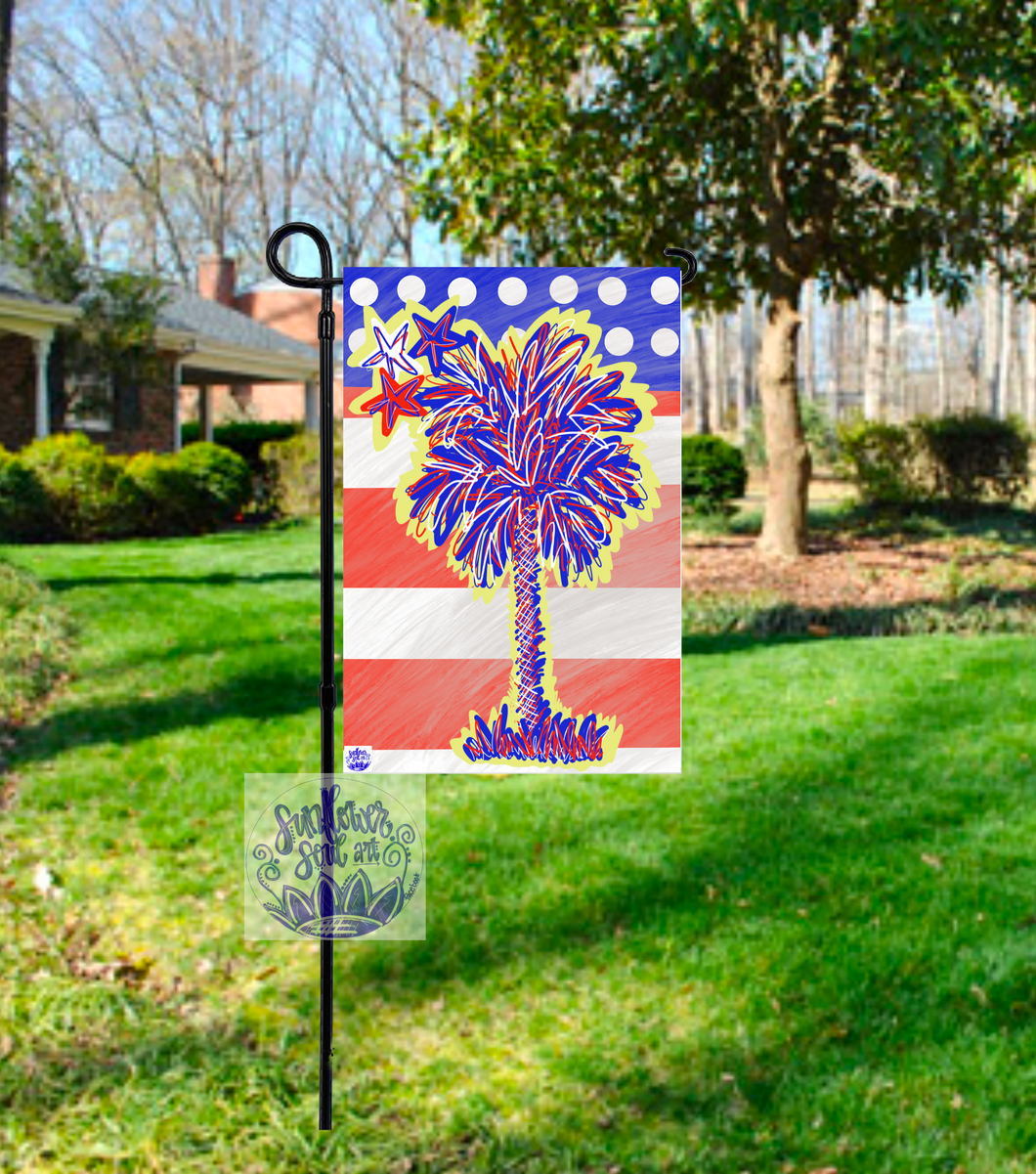 SC patriotic garden flag