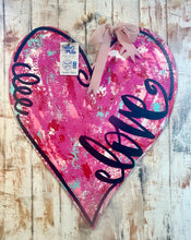 Load image into Gallery viewer, Abstract Love heart door hanger with texture 22”
