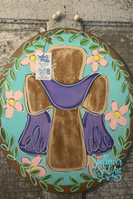 Load image into Gallery viewer, Easter Cross Door hanger with flowers
