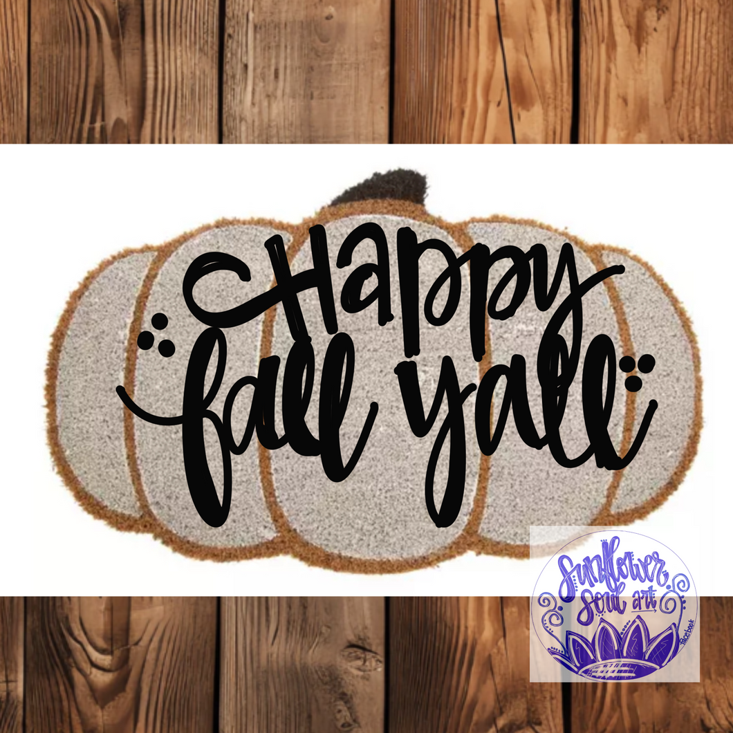 Personalized Pumpkin Coir Floor Mat fall