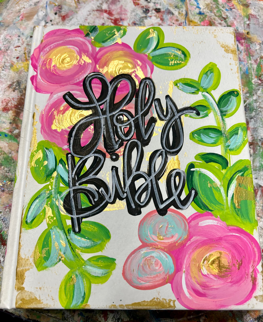 Hand painted journaling bible