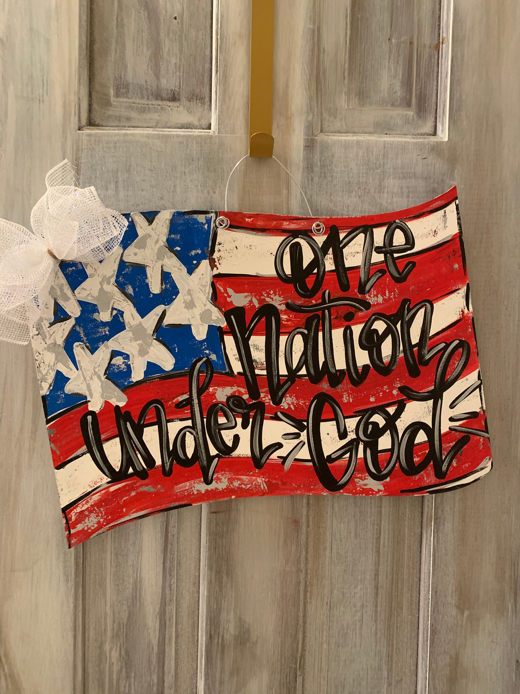 American Flag door hanger, patriotic