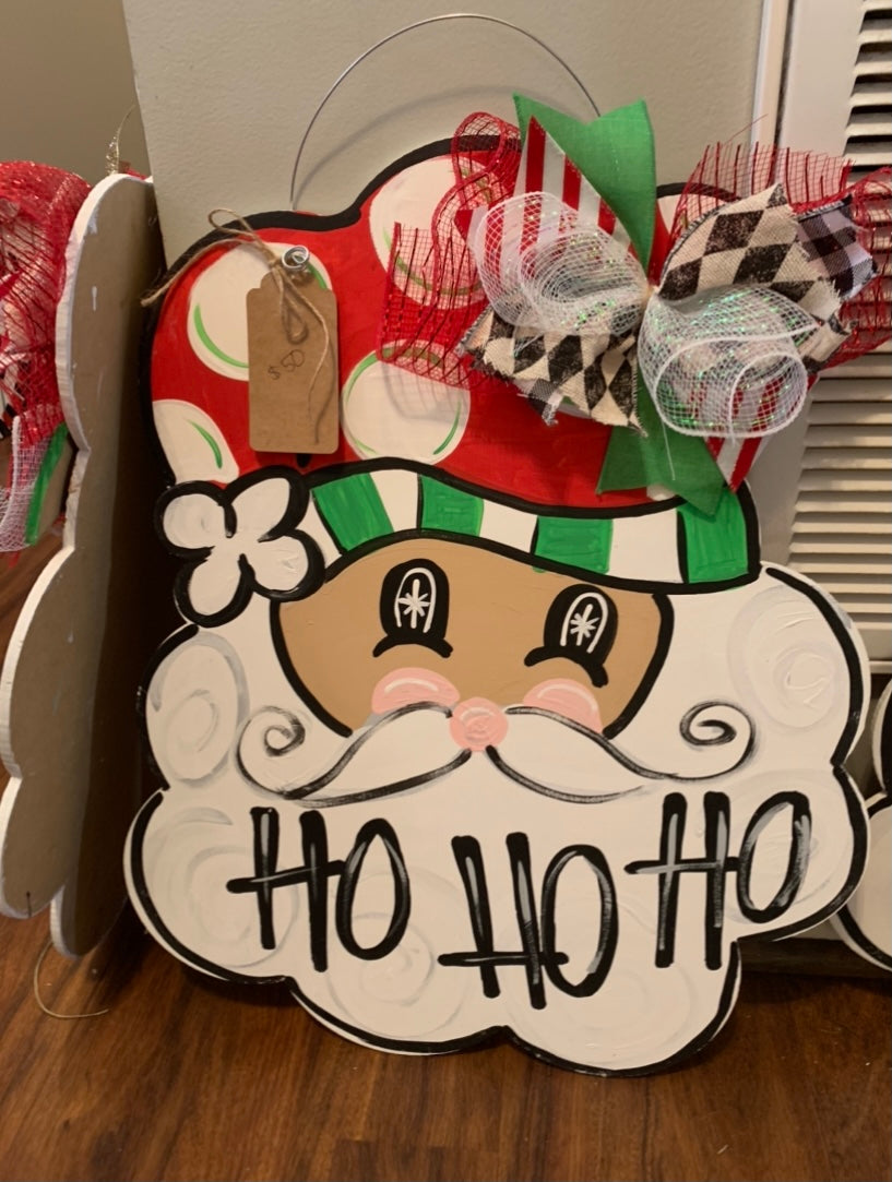 Santa head door hanger, personalized